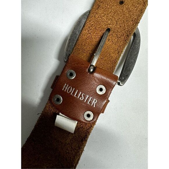 Rare Hollister Co. Leather Tea Rose Appliqué Brown Belt  Size S main image 10